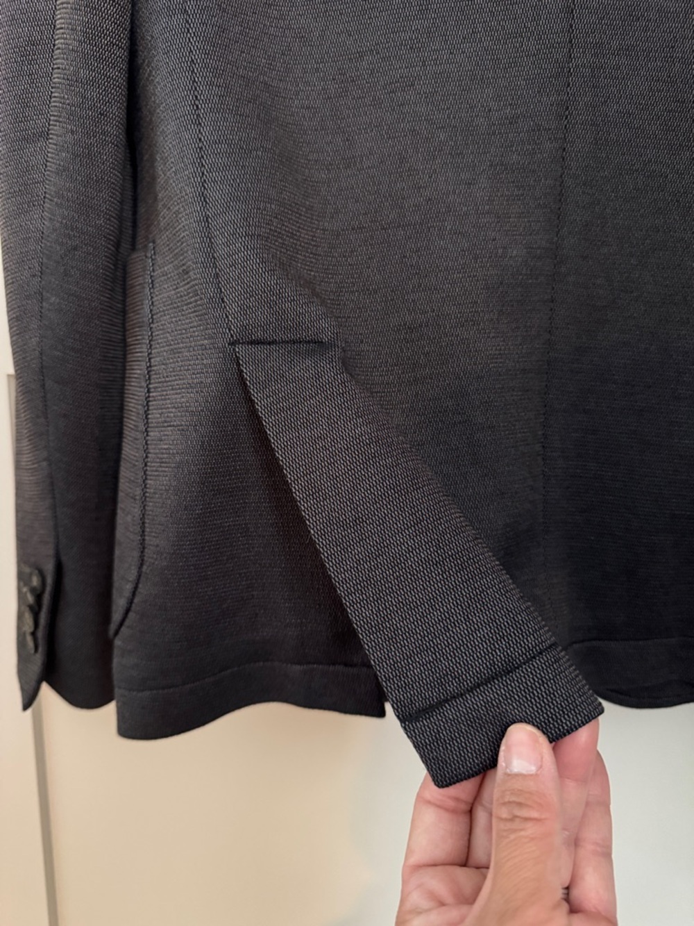 Men's Brown/Blue Knit Blazer - Classic Tailored Style - Picture 9 of 13